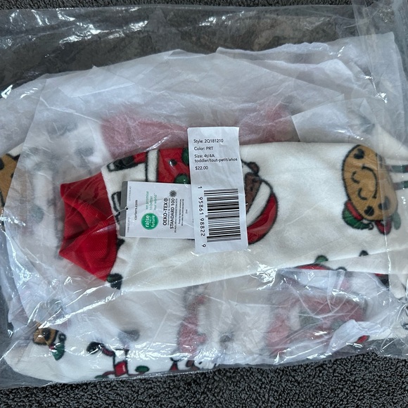 Carter’s Toddler 1-Piece Brown Santa Cookies Fleece Footie Pajamas - 4T - Picture 3 of 3